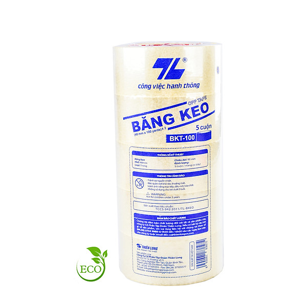 Combo 5 băng keo trong 100 yards Thiên Long BKT-100