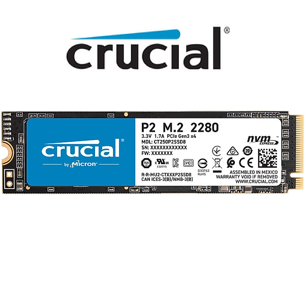 Ổ Cứng gắn trong SSD Crucial P2 M2 2280 3D NAND PCIe NVMe – Hàng Nhập Khẩu