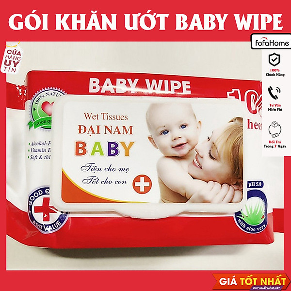 Khăn Giấy Ướt BABY WIPE Hộp 100 Tờ Tiện Cho Mẹ Tốt Cho Bé - Gói Khăn Giấy Ướt Cho Bé