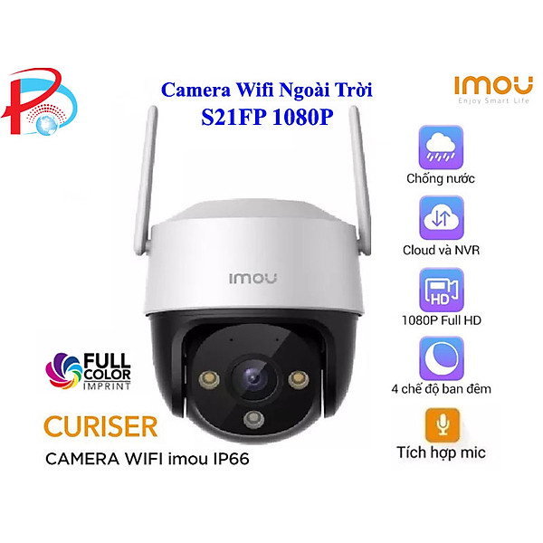 Camera WIFI ngoài trời IMOU S21FP, S41FP có màu ban đêm, xoay 360 độ - Hàng chính hãng