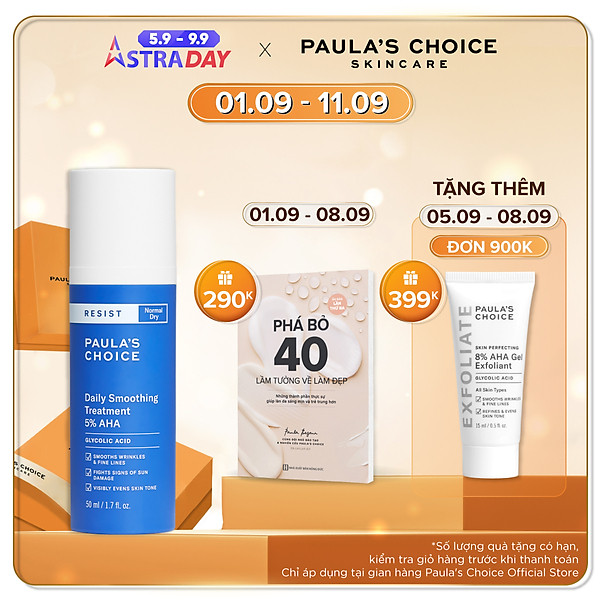 Dung Dịch Loại Bỏ Tế Bào Chết Làm Mềm Da Paula’S Choice Resist Daily Smoothing Treatment With 5% Aha 50 Ml