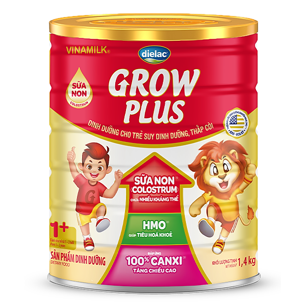 Hộp Sữa Bột Vinamilk Dielac Grow Plus 1+ 1.5Kg Cho Trẻ Từ 1 – 2 Tuổi