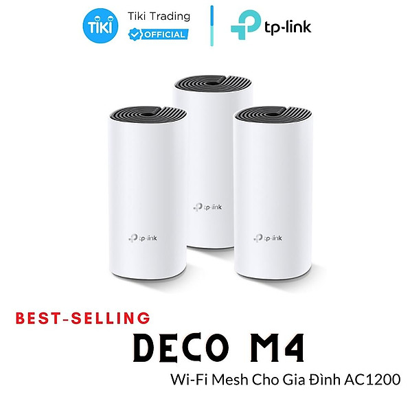 Bộ Phát Wifi Mesh TP-Link Deco M4 (3-pack) Băng Tần Kép MU-MIMO AC1200 - Hàng Chính Hãng