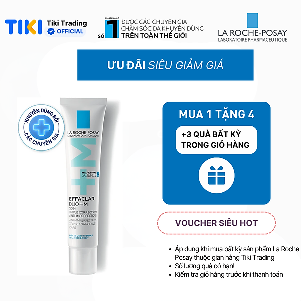 Kem dưỡng giảm mụn nhanh sau 8 giờ La Roche-Posay Effaclar Duo+ M 40ml