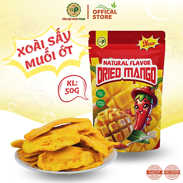 XOÀI SẤY MUỐI ỚT TÂN LỘC PHÁT ÍT ĐƯỜNG CHUA CAY
