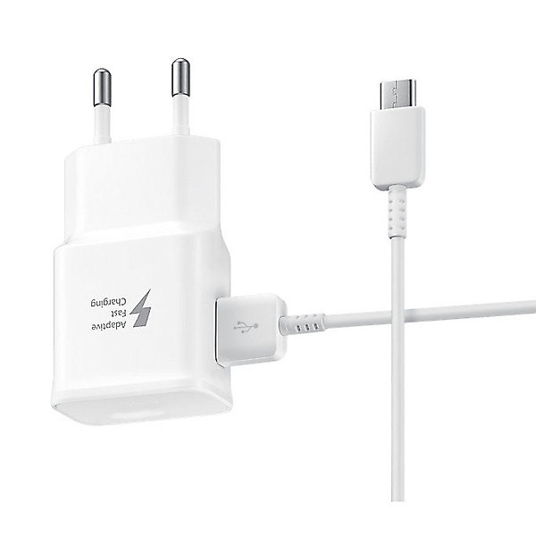 Bộ sạc nhanh Adapter Fast Charging (Trắng/đen) dành cho các dòng máy Samsung dùng cáp Type C – Hàng nhập khẩu