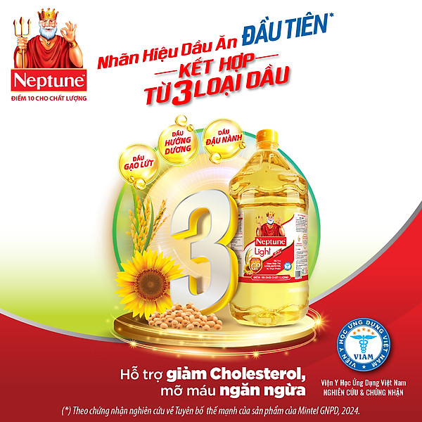Dầu Ăn Thượng Hạng Nhãn Hiệu Neptune Light 1L/2L/5L