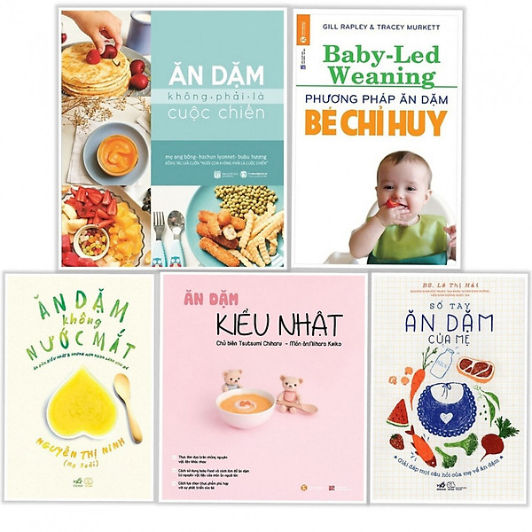 Combo Sách Ăn Dặm Kiểu Nhật + Ăn Dặm Không Phải Cuộc Chiến + Phương Pháp Ăn Dặm Bé Chỉ Huy + Ăn Dặm Không Nước Mắt + Sổ Tay Ăn Dặm Của Mẹ