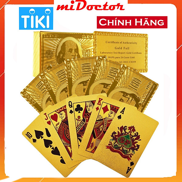 Bài Tây Mạ Vàng miDoctor Cao Cấp Nhũ Vàng 24K Chính Hãng