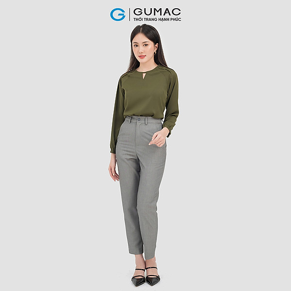 Quần tây nữ Gumac QC07044,công sở cơ bản nữ ống đứng tôn dáng