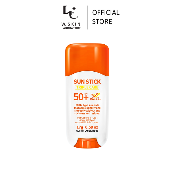 Sáp chống nắng W.Skin Laboratory TRIPLE CARE SUN STICK SPF50+ PA++++ (17g) size bỏ túi, không để lại vết trắng, không cay mắt {Có tem phụ nhập khẩu chính ngạch}