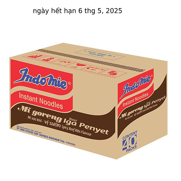 Mì Goreng Rasa Iga Penyet Vị Sườn Indomie (80G X 40 Gói/Thùng)