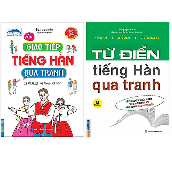 Combo Học Giao Tiếp Tiếng Hàn Qua Tranh + Từ Điển Tiếng Hàn Qua Tranh