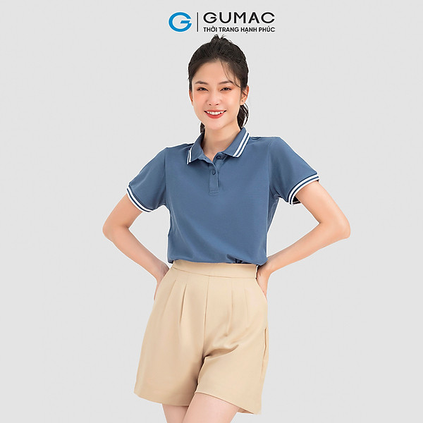 Áo polo nữ Gumac ATC08032 phối bo dệt dọc nhiều màu