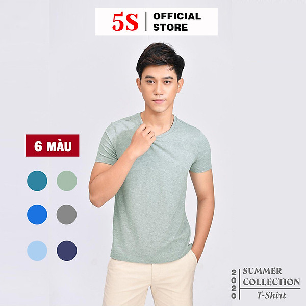 Áo Thun Nam 5S Cổ Tròn (ATSS199) Cao Cấp Trẻ Trung, Thoáng Mát N2