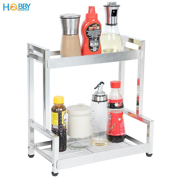 Kệ đựng gia vị nhà bếp 2 tầng Inox 304 đa năng Hobby home decor GV2TN