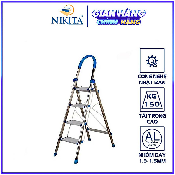 Thang nhôm ghế bậc lớn Nikita NKT-DL04