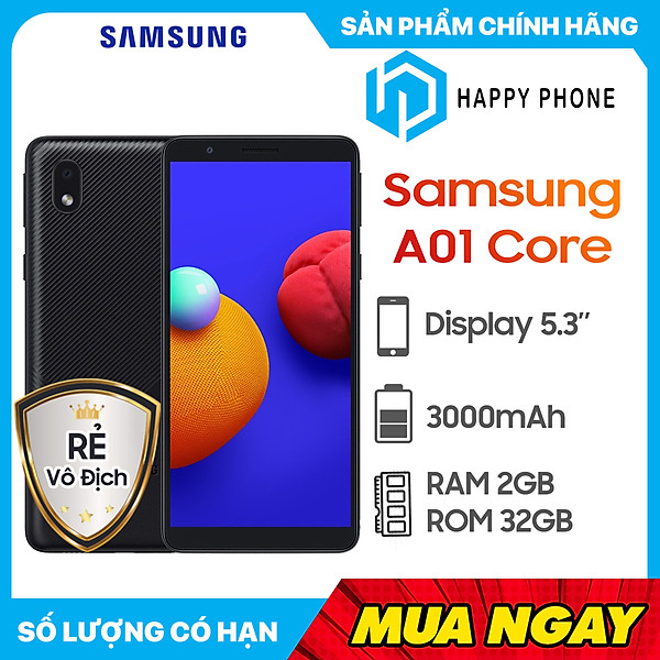 Điện thoại Samsung Galaxy A01 Core (2GB/32GB) –  Hàng Chính Hãng