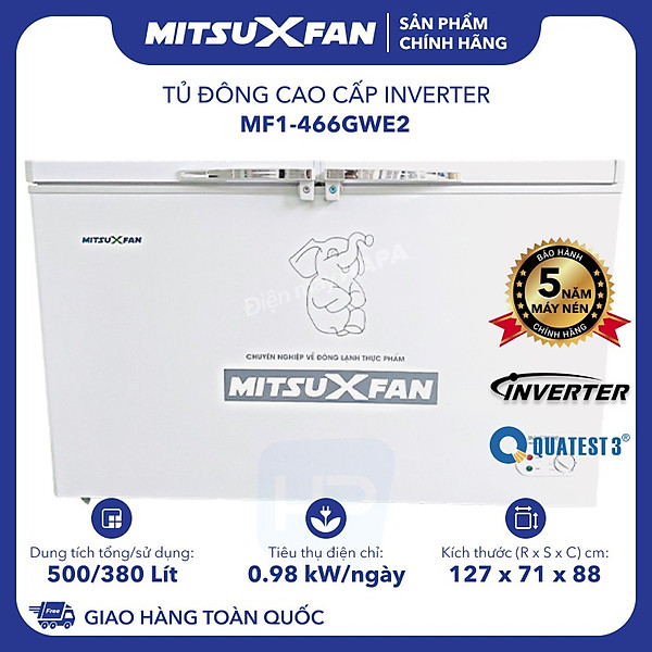 Tủ Đông Cao Cấp Mitsuxfan Full Options (Mf1-258Gw1 – 1188Bwe2…)- Euro Design, 6 Trong 1