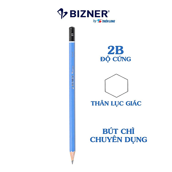 Hộp 10 cây Bút chì gỗ cao cấp Bizner BIZ-P02 - Độ cứng 2B