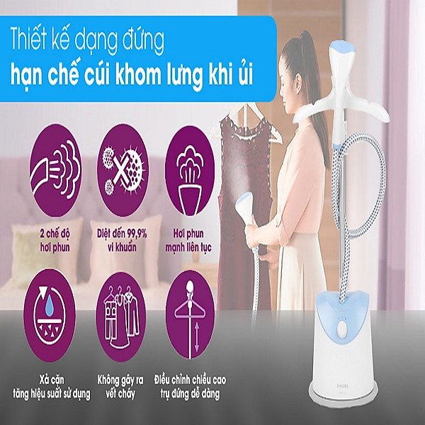 Bàn là hơi nước đứng Philips GC482/29 – Hàng chính hãng