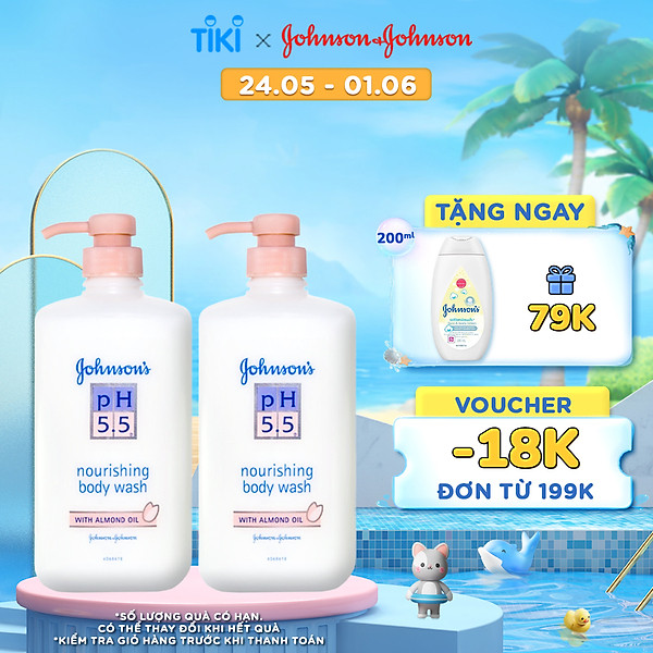 Combo 2 Sữa Tắm Người Lớn Dầu Hạnh Nhân Johnson's Adult Ph5.5 - Dung Tích 750mlx2