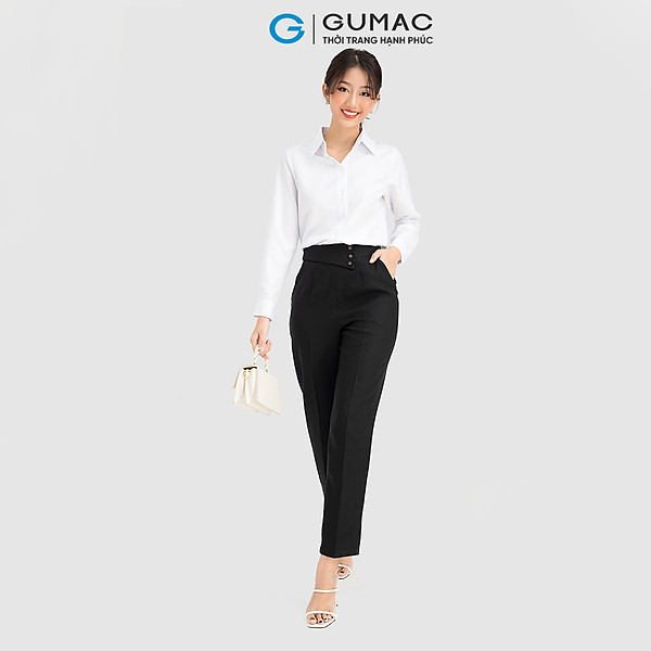 Quần tây nữ Gumac QC08111 ống đứng lưng kiểu