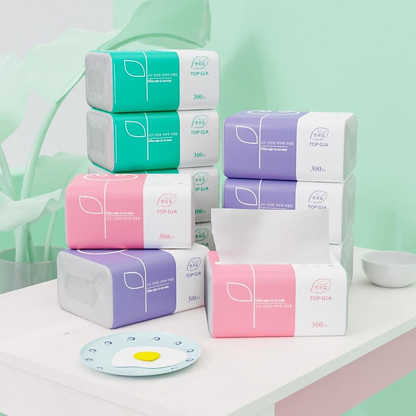 Giấy ăn rút Top Gia, thùng 30 gói/16 gói 3 lớp cao cấp tiện lợi