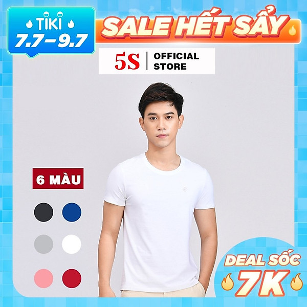Áo Thun Nam 5S Cổ Tròn (ATSS199) Cao Cấp Trẻ Trung, Thoáng Mát N1