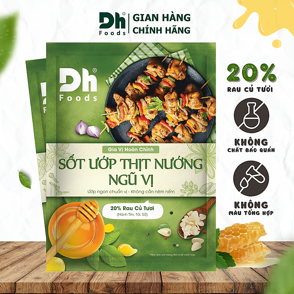 Bộ Sốt Ướp Các Loại Thịt, Cá, Hải Sản Dh Foods - Gói Gia Vị Sốt Ướp Tiện Lợi 65gr, Thành Phần Rau Củ Tươi