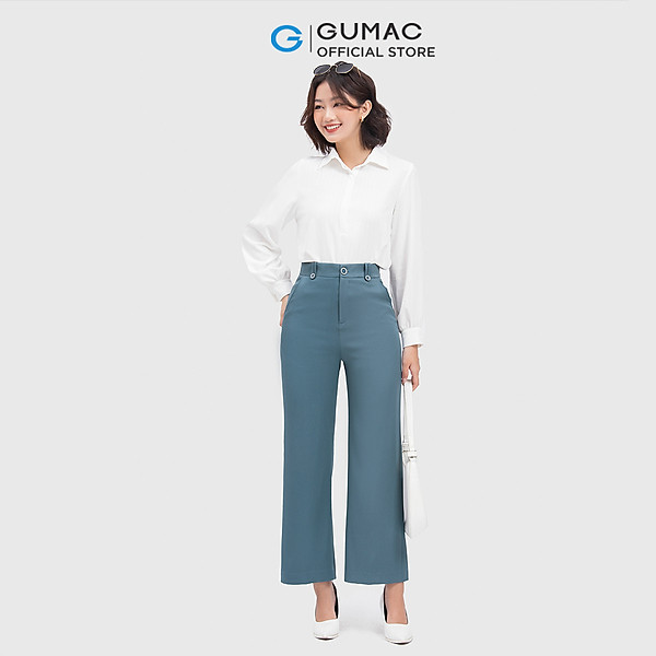 Quần tây nữ Gumac QC05017 cơ bản ống suông thời trang công sở