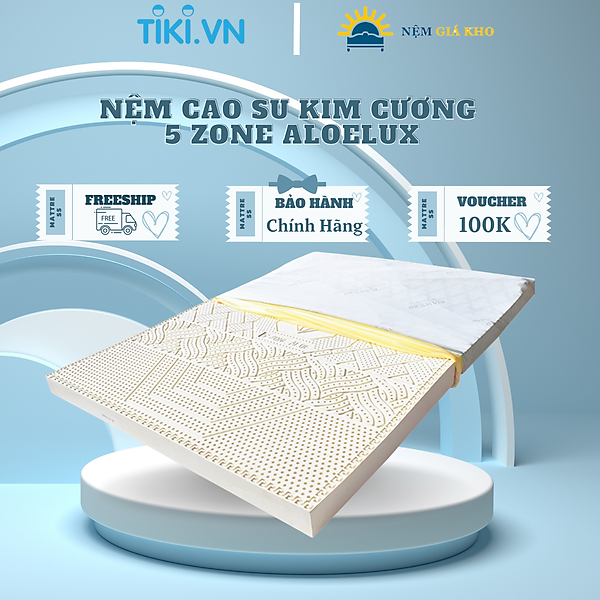 Nệm Cao Su Kim Cương 5 Zone Aloe