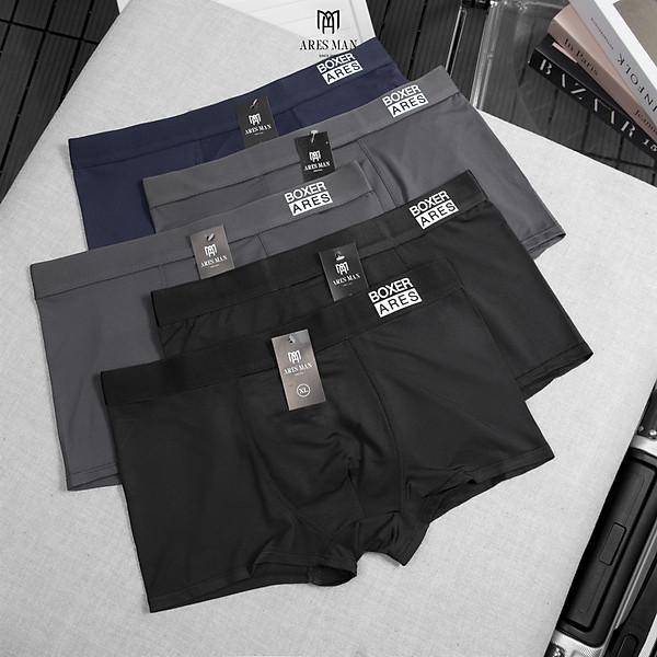 Combo 5 quần boxer nam, quần lót nam cao cấp chất thun lạnh siêu mềm mịn kháng khuẩn co giãn 4 chiều thấm hút mồ hôi tốt - Ares Shop