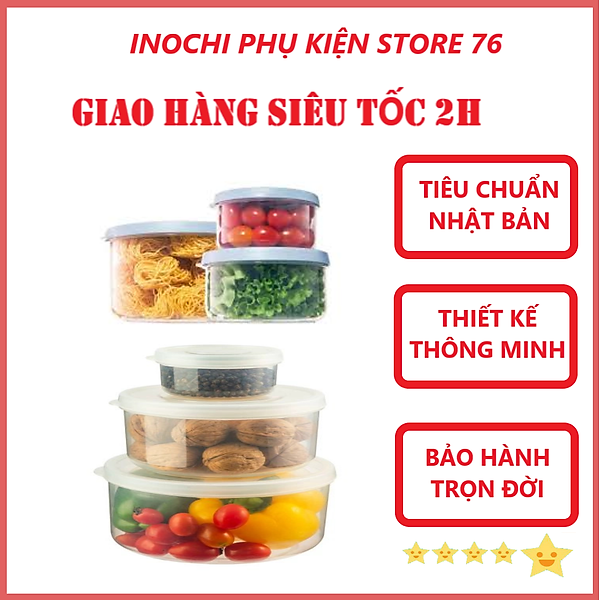 Bộ 3 Hộp Đựng Thực Phẩm Tròn Hokkaido Xuất Nhật - Hàng Chính Hãng ( Tặng Kèm Khăn Lau PaKaSa )
