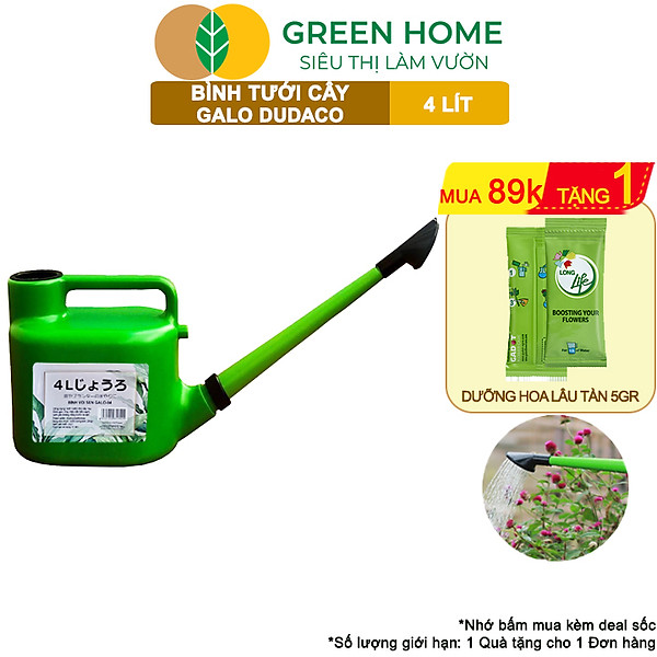 Bình Tưới Cây Vòi Sen GreenHome, Galo Dudaco, 4 Lít, 2 Chế Độ Tưới, Dễ Sử Dụng, Tháo Lắp Dễ Dàng, Độ Bền Cao