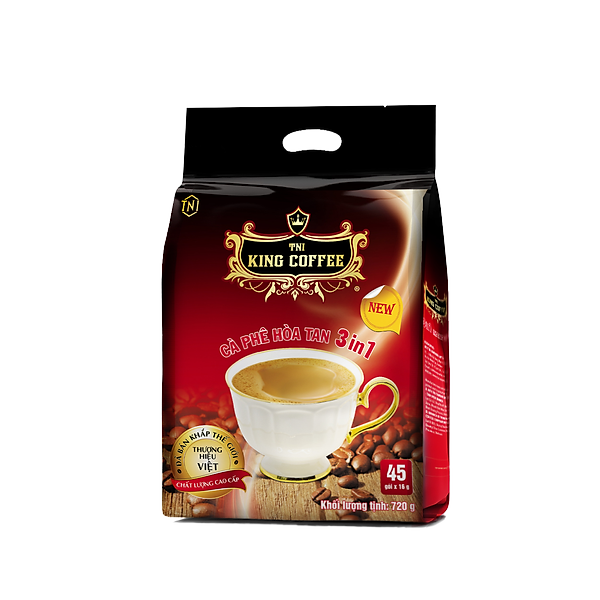Cà Phê Hòa Tan 3IN1 KING COFFEE - Túi 45 gói x 16g