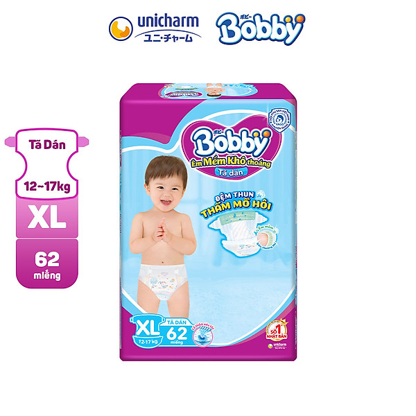 Tã Dán Siêu Thấm – Khô Thoáng Bobby Size M76/L88/Xl62/Xx56