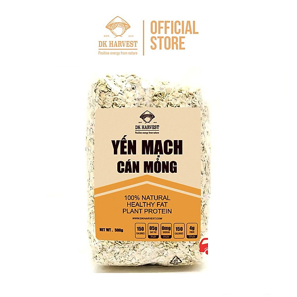 Yến mạch nguyên hạt cán mỏng DK Harvset nhập khẩu ÚC - Thích hợp cho bé ăn dặm từ 6 tháng tuổi - Túi 500g