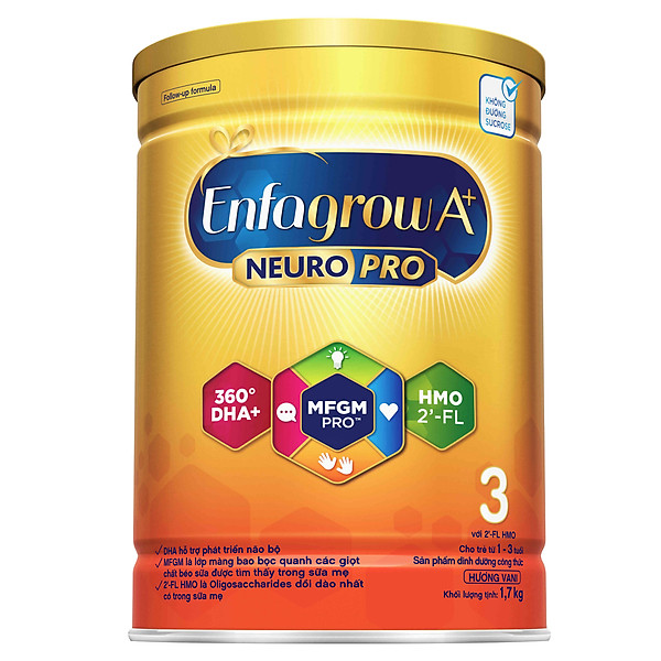 Sữa bột Enfagrow A+ NeuroPro 3 với 2’-FL HMO cho trẻ từ 1 – 3 tuổi– 1.7kg