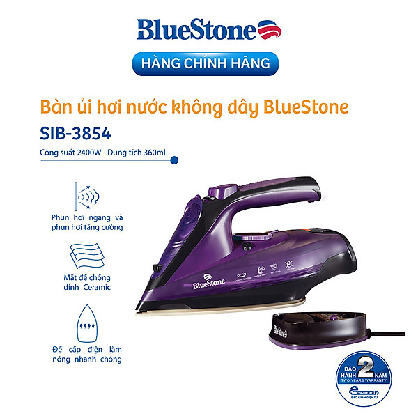 Bàn Ủi Hơi Nước không dây Bluestone SIB-3854 (2400W) – Hàng chính hãng