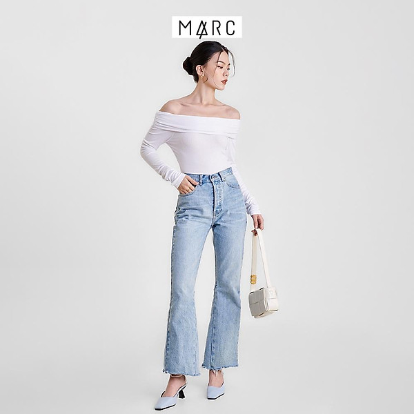 Áo thun nữ Marc Fashion gân tay dài trễ vai