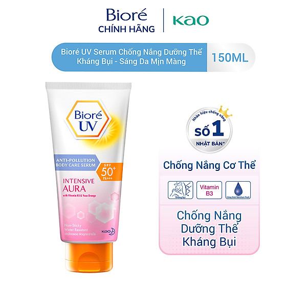 Serum Chống Nắng Dưỡng Thể Kháng Bụi – Trắng Sáng Mịn Màng Biore 150Ml