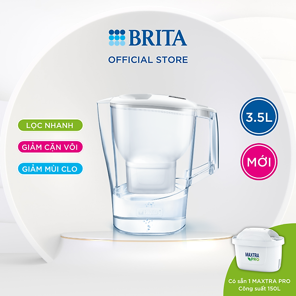 Bình Lọc Nước BRITA Aluna XL White - 3.5L (Kèm Maxtra Pro)