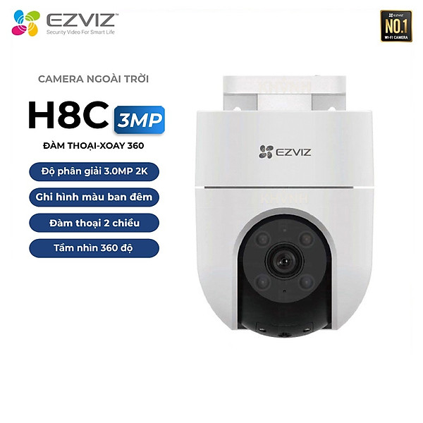 Camera Wifi EZVIZ H8C 3MP 2K, Quay Quét 360 Độ, Đàm Thoại 2 Chiều, Ghi Hình Màu Ban Đêm- Hàng Chính Hãng