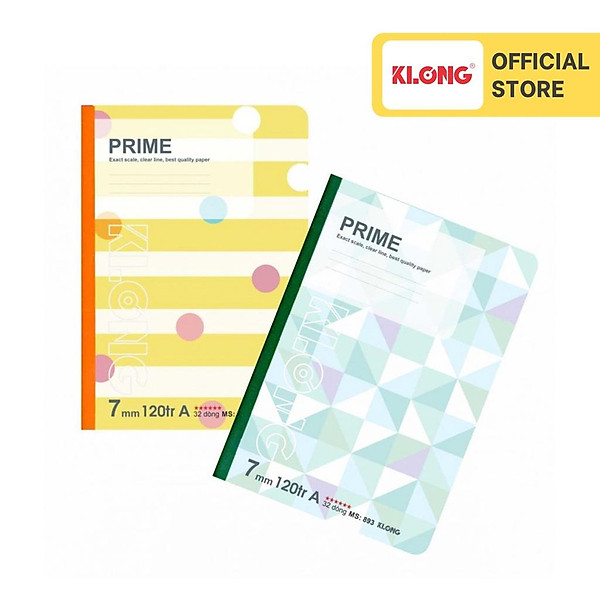 Vở kẻ ngang may dán gáy Prime KLONG B5 120 trang 70/76; MS: 893
