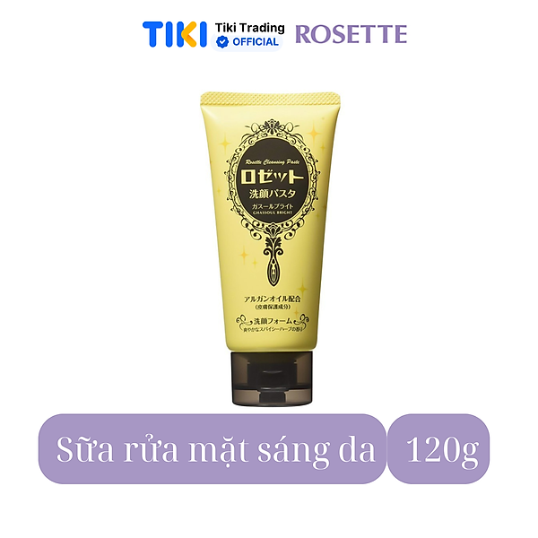 Sữa Rửa Mặt Làm Sáng Da Rosette Face Wash Pasta Ghassoul Bright (120g)