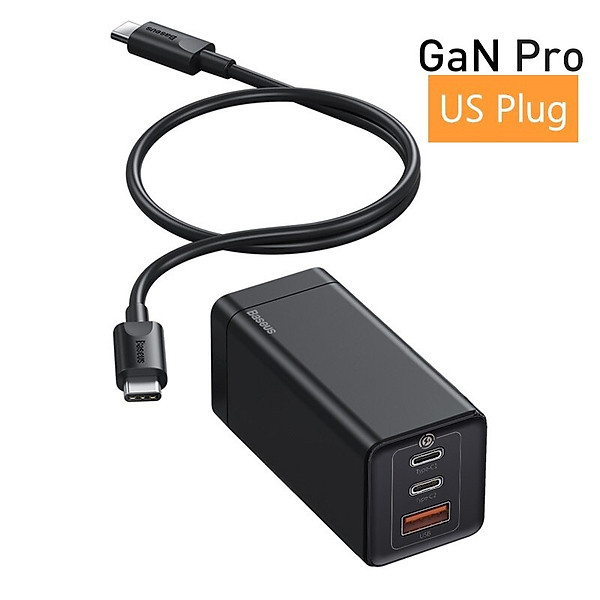 Củ Sạc Baseus GaN2 Pro Charging Charger C+C+A 65W Charging Set (Kèm cáp sạc C to C 100W) – Hàng Chính Hãng