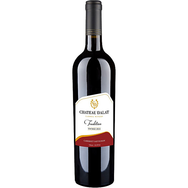 Rượu Vang Đỏ Ladofoods Chateau Dalat Tradition Cabernet Sauvignon 750ml 12,5% - Không Kèm Hộp