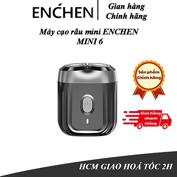 Máy cạo râu Enchen Mini 6s, Cạo râu khô & ướt nút cảm ứng, Đầu cạo nổi 28 lưỡi dao kép tự mài - Hàng nhập khẩu