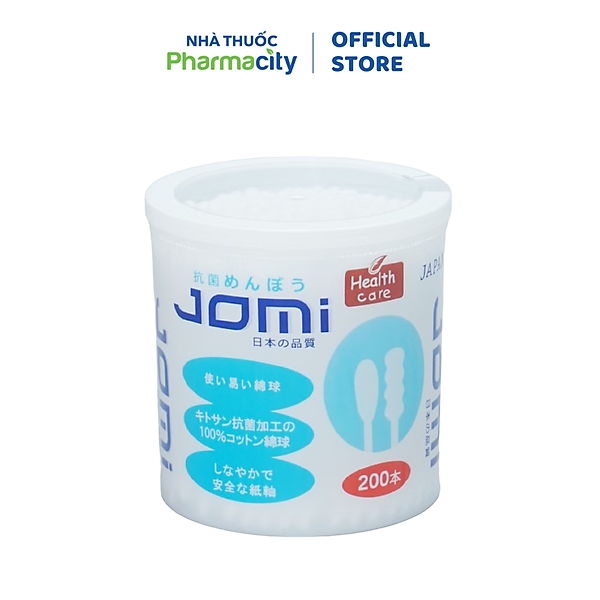 Tăm bông kháng khuẩn Jomi (200 chiếc)